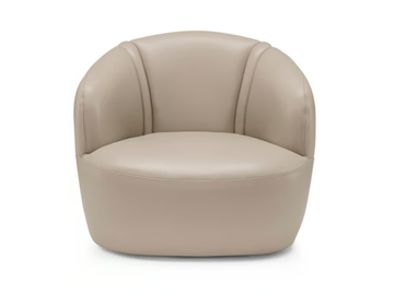 EMBER - Swivel leather armchair by Max Divani