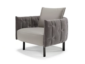 MUZZLE - Fabric and leather armchair by Max Divani