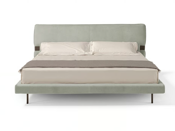 NEL - Fabric double bed with upholstered headboard by Max Divani