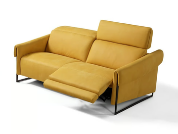 SELFIE - Recliner 3 seater leather sofa by Max Divani