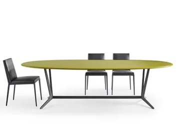 ASTRUM - Oval wooden table by Maxalto