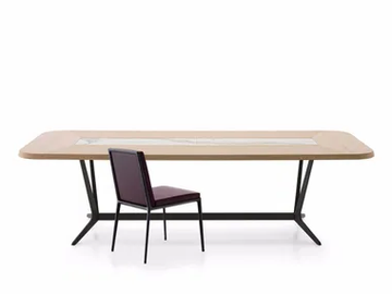 ASTRUM - Rectangular wooden living room table by Maxalto
