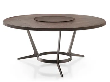 ASTRUM - Round wooden living room table by Maxalto