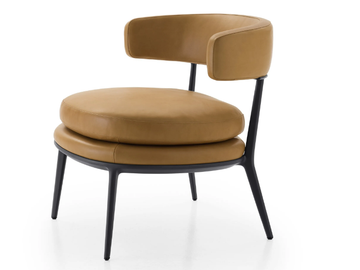CARATOS - Leather easy chair with armrests by Maxalto
