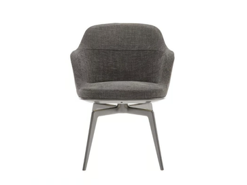 CARATOS - Swivel fabric chair with armrests by Maxalto