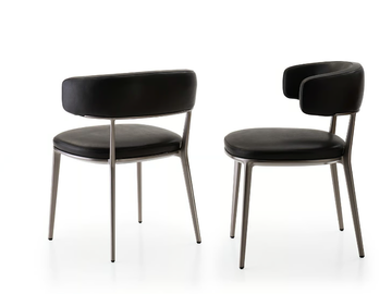 CARATOS - Upholstered leather chair with armrests by Maxalto