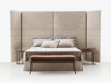 DIKE - Fabric double bed with high headboard by Maxalto