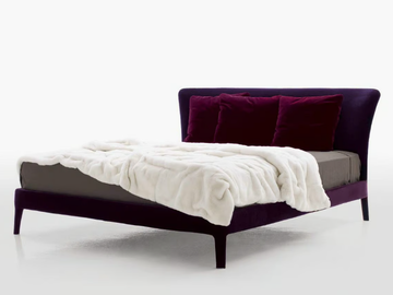 FEBO - Fabric double bed with upholstered headboard by Maxalto