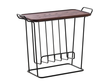 MINNIE MAE WOOD - Painted metal coffee table with integrated magazine rack with tray by Maze