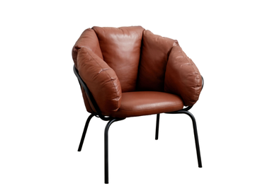 SAME EASY - Leather easy chair with removable cover by Maze
