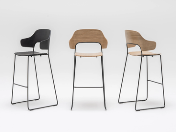 AFI - Stackable sled base stool with back by Mdd