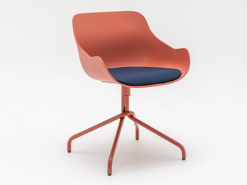 BALTIC REMIX - Swivel trestle-based polypropylene chair with integrated cushion by Mdd