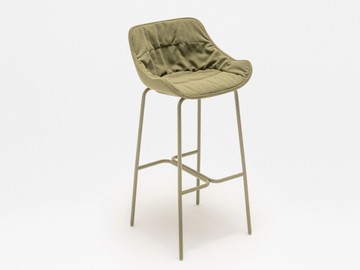 BALTIC SOFT DUO - High upholstered fabric stool with back by Mdd