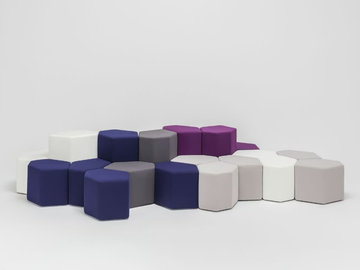 BAZALTO - Upholstered Eco-leather pouf with fire retardant padding by Mdd