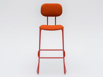 NEW SCHOOL - Sled base high fabric stool with footrest by Mdd
