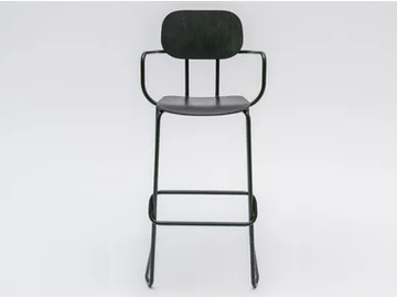 NEW SCHOOL - Sled base high plywood stool with armrests by Mdd