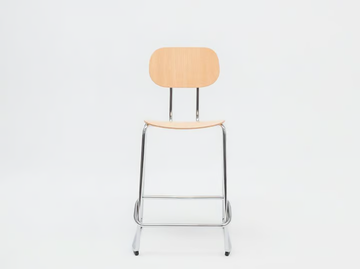 NEW SCHOOL - Sled base high plywood stool with footrest by Mdd