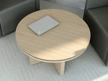 STATUS - Round melamine-faced chipboard coffee table by Mdd