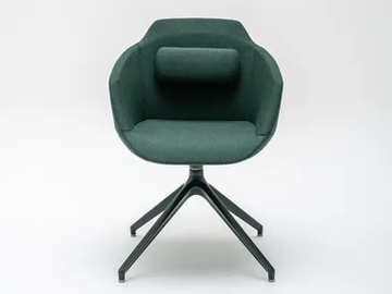 ULTRA UFP4 - Swivel trestle-based fabric chair with armrests by Mdd