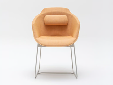 ULTRA UFP5 - Sled base upholstered fabric chair with armrests by Mdd