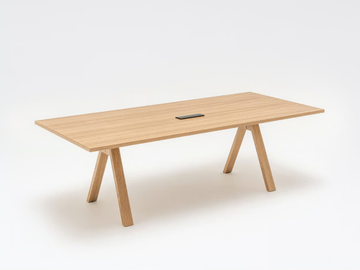 VIGA - Rectangular wooden meeting table with electrical outlets by Mdd