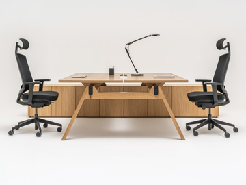 VIGA - Sectional multiple wooden office desk with shelves by Mdd