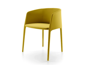 ACHILLE - Upholstered fabric chair with armrests by MDF Italia