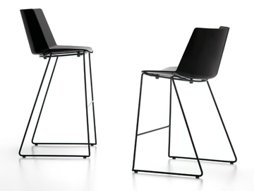 AÏKU STOOL - Sled base polypropylene stool with back by MDF Italia