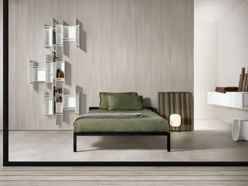 ALUMINIUM BED - Aluminium single bed by MDF Italia