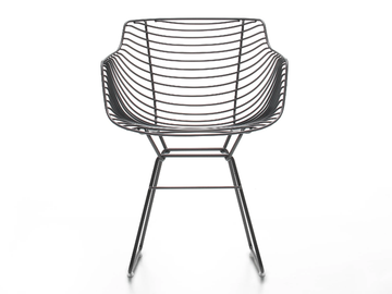 FLOW FILO - Sled base steel chair with armrests by MDF Italia