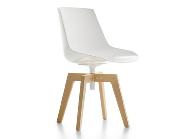 FLOW IROKO - Swivel trestle-based polycarbonate garden chair by MDF Italia