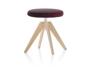 FLOW POUF - Swivel upholstered stool with removable cover by MDF Italia