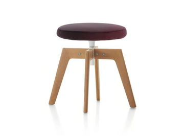 FLOW POUF - Swivel upholstered trestle-based stool by MDF Italia