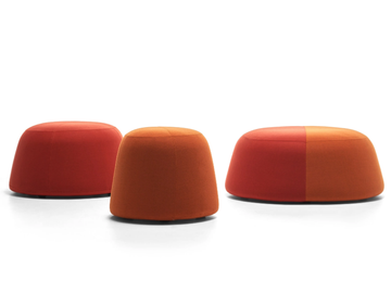 FUJI - Upholstered round fabric pouf by MDF Italia