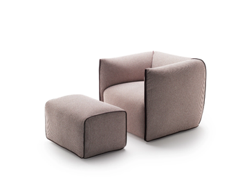 MIA - Upholstered fabric armchair with armrests by MDF Italia