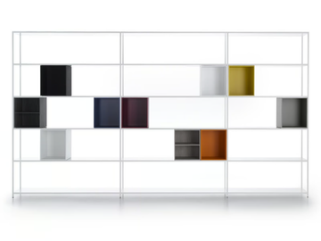 MINIMA 3.0 SYSTEM - Open aluminium bookcase by MDF Italia