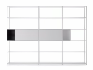 MINIMA 42 - Sectional aluminium bookcase by MDF Italia