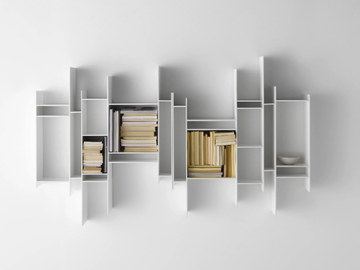 RANDOMITO - Open wall-mounted MDF bookcase by MDF Italia