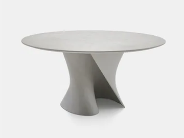 S TABLE - Round reconstructed stone table by MDF Italia
