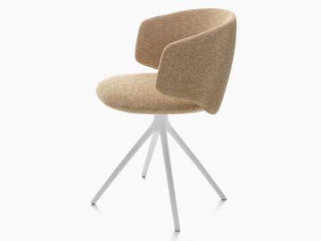 UNIVERSAL COLLECTION - Swivel upholstered trestle-based fabric chair by MDF Italia
