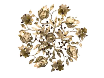 A357 - Wrought iron ceiling lamp by Mechini