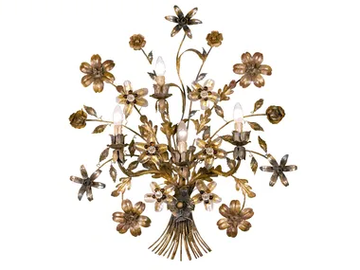 A585 - Wrought iron wall lamp by Mechini