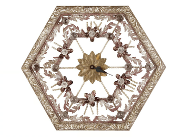 HEXAGONAL CLOCK - Wall-mounted wrought iron clock by Mechini
