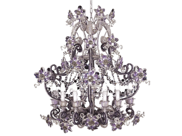 L288 - Wrought iron chandelier with crystals by Mechini