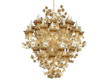 L299 - Wrought iron chandelier by Mechini