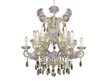 L323 - Chandelier with crystals by Mechini