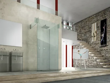 ICONA SEPARÈ WALL - Glass shower cabin by MEGIUS