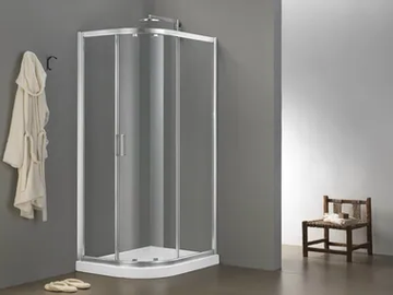 MORE LIVE SWIM - Corner glass shower cabin with sliding door by MEGIUS
