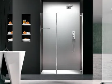 PRISMA 1.0 - Niche glass shower cabin with hinged door by MEGIUS
