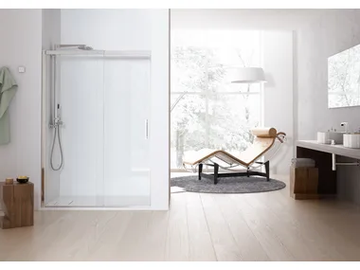 SOLODOCCIA SLIDING P1S - 2 places niche shower cabin with sliding door by MEGIUS